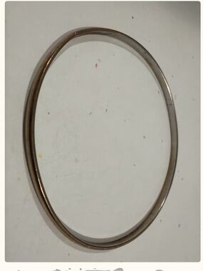 Simple Metallic Bangle Bracelet - Silver Tone